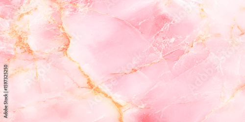 Soft Pink Onyx Marble Texture with Golden Veins, Closeup surface abstract pink marble design for wall decoration, Looks luxurious, suitable for printing tiles.