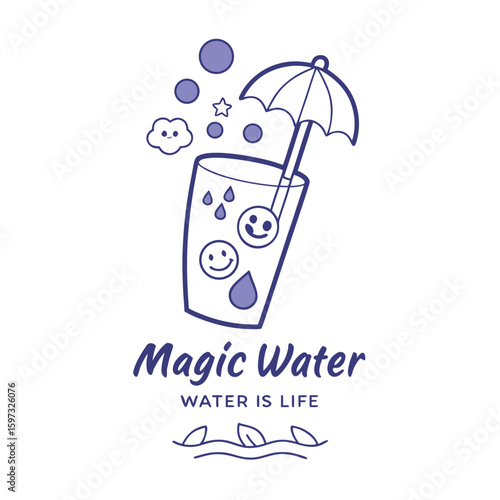 Design for MAGIC WATER, a trendy drink brand. 