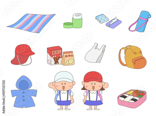 遠足の持ち物一覧と子供たち