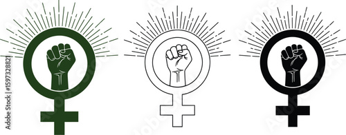 Feminist movement symbol vector illustration for women empowerment and gender equality concept design