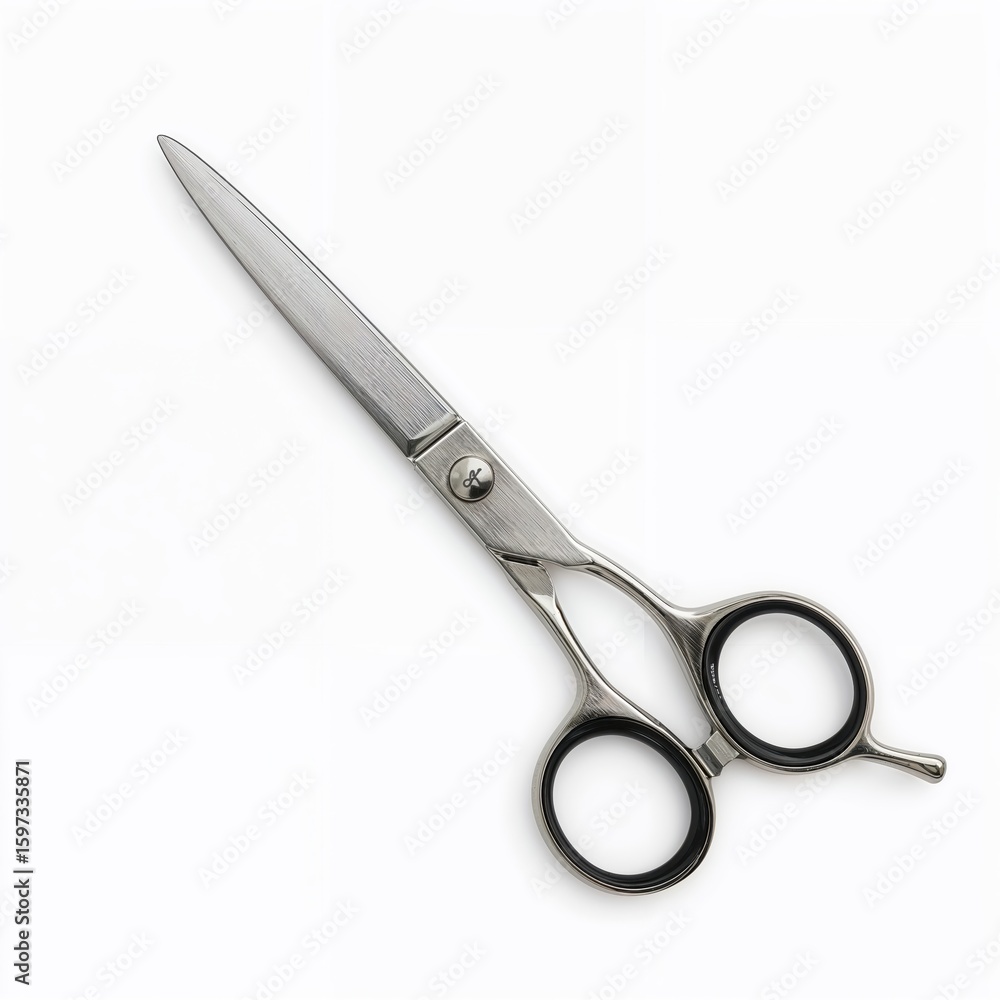 Obraz premium Precision haircut scissors – professional salon shears isolated for product ads and branding