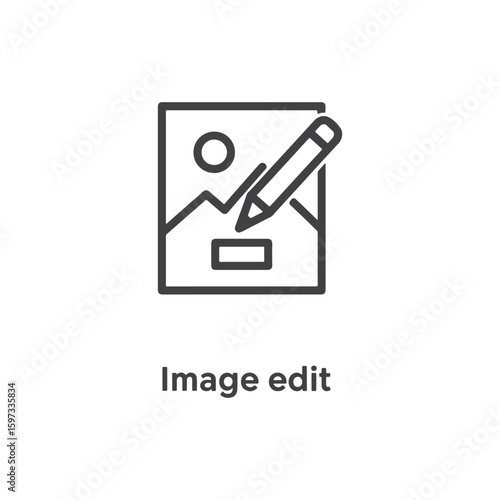 Vector art of an icon for image editing with a pencil and picture