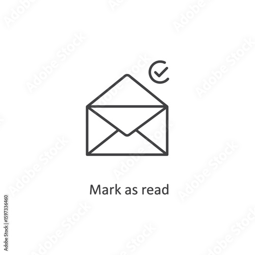 Vector art of an envelope with a checkmark signifies a marked as read email