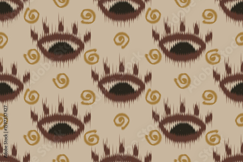 Seamless Tribal Ikat Pattern in Warm Earth Tones – Vector Textile Design