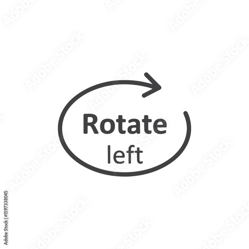 Vector art of rotate left symbol with a circular arrow