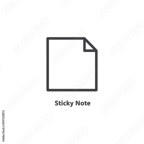 Vector art of a simple sticky note icon