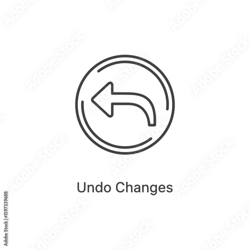 Vector art of undo changes icon with a curved arrow indicating reversal