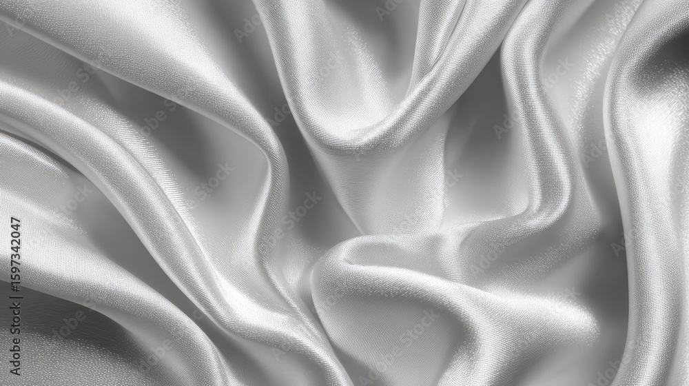 Obraz premium Elegant Wrinkled Silver Fabric Texture