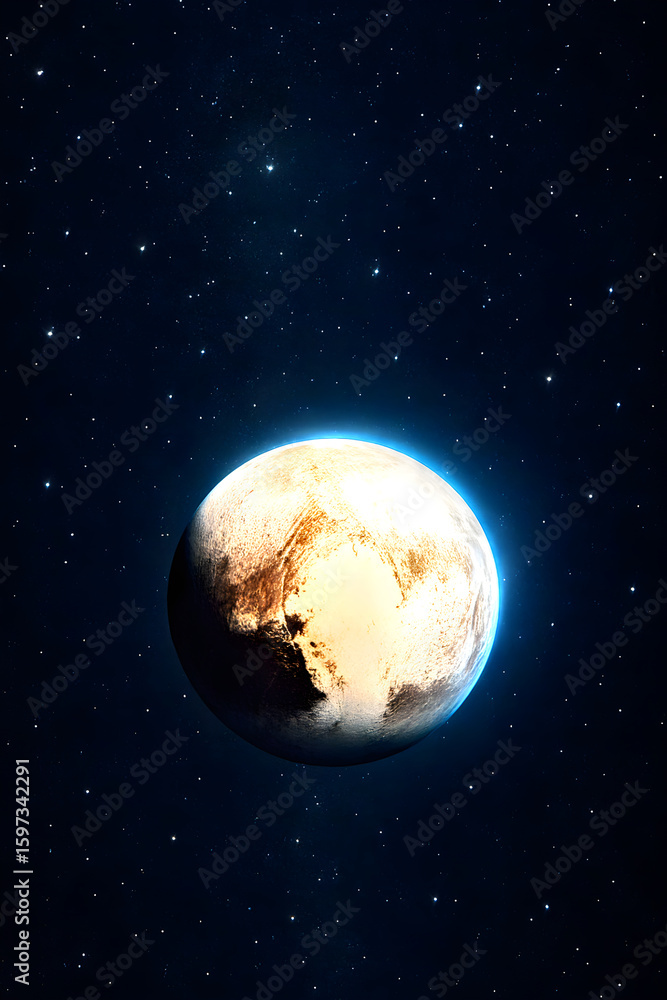 Fototapeta premium Potrait a lonely planet in deep space.