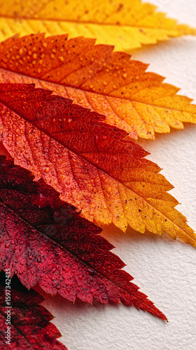 Autumn leaves gradient vibrant color nature scene