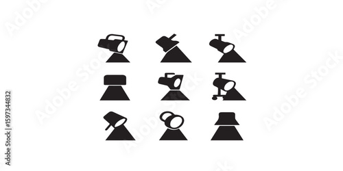Print   Spotlight icons collection vector illustration design