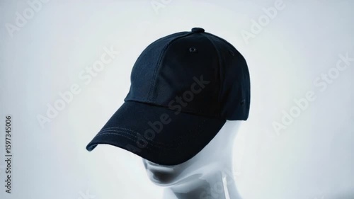 black and white cap