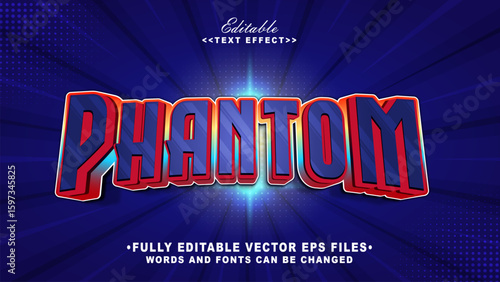 3d  phantom bold text effect.typhography logo