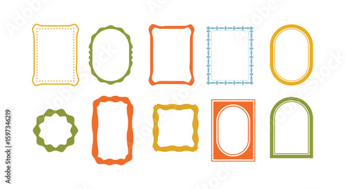 Collection of decorative ornate frames and borders in various shapes and colors