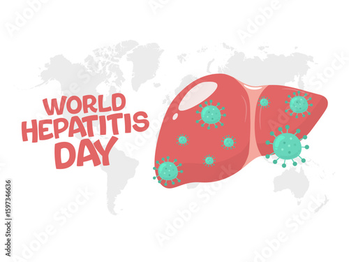 Vector graphic of World Hepatitis Day for World Hepatitis Day celebration.