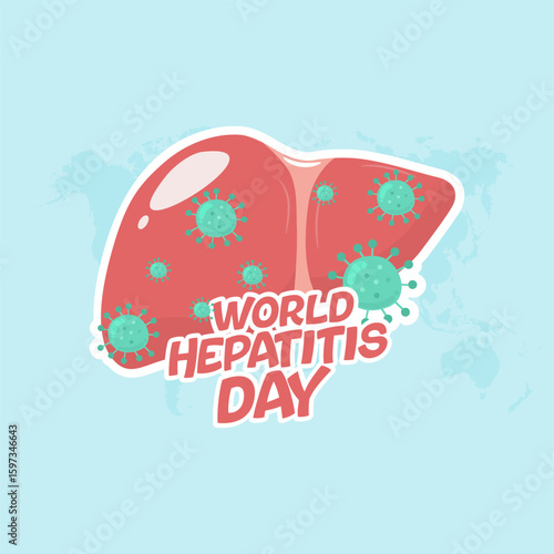 Vector graphic of World Hepatitis Day for World Hepatitis Day celebration.