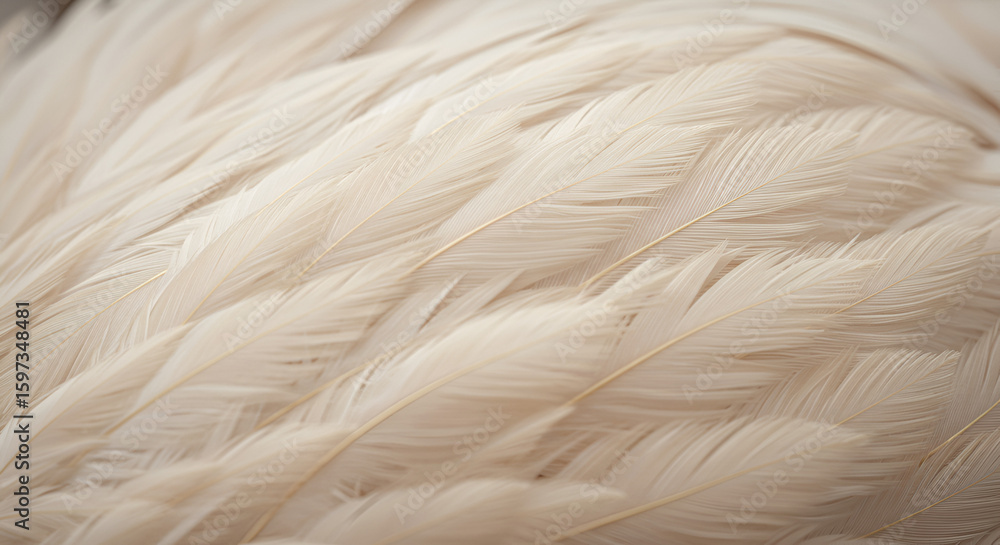 Obraz premium Close-up shot showcasing the delicate texture and pattern of soft, white feathers