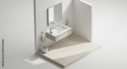 Stylish minimalist bathroom interior