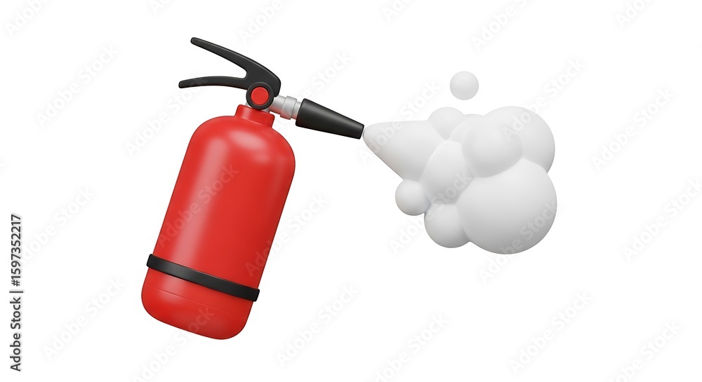 Naklejka premium Fire Extinguisher Releasing Foam