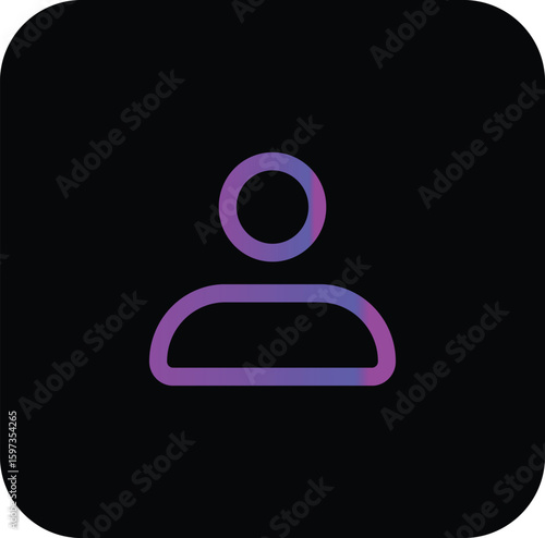 A clean gradient user profile icon with a circular avatar shape. Best used for login screens, user dashboards, contact lists, or personal account settings.