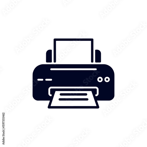 Sleek Printer Illustration for Modern Office Equipment and Technology Designs Print Job and Document Output