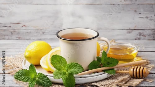 tea with lemon and mint