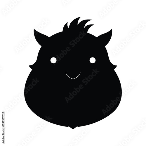Silhouette vector of a gundi head with compact rodent shape for desert creature design Vector illustration
