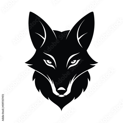 Silhouette vector of a maned wolf head with long legs and sharp features for wild canine theme Vector illustration