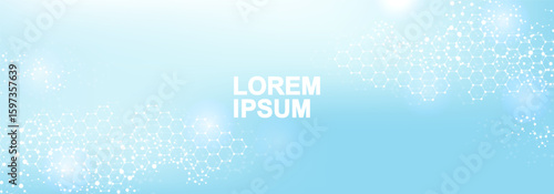 Structure molecule and communication Dna, atom, neurons. Science concept for your design. Connected lines with dots. Medical, technology, chemistry, science background. illustration.