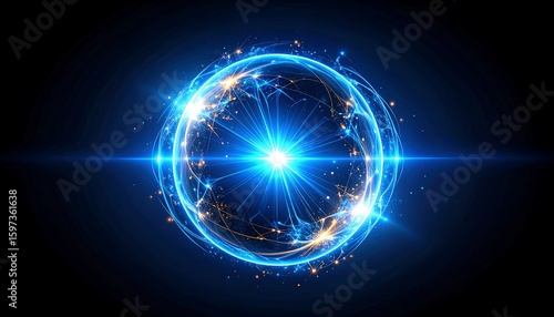 Abstract sphere with luminous energy