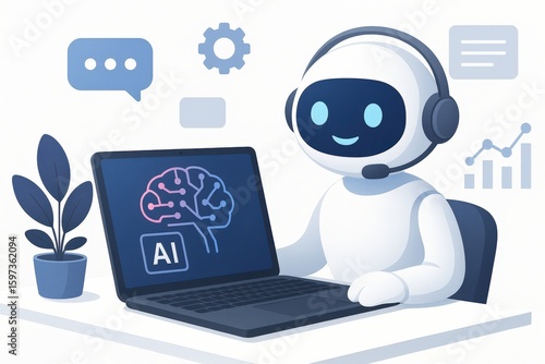 Wallpaper Mural Innovative AI assistant engaging in digital communication while analyzing data patterns representing the advancement of technology and its impact on modern business strategies Torontodigital.ca