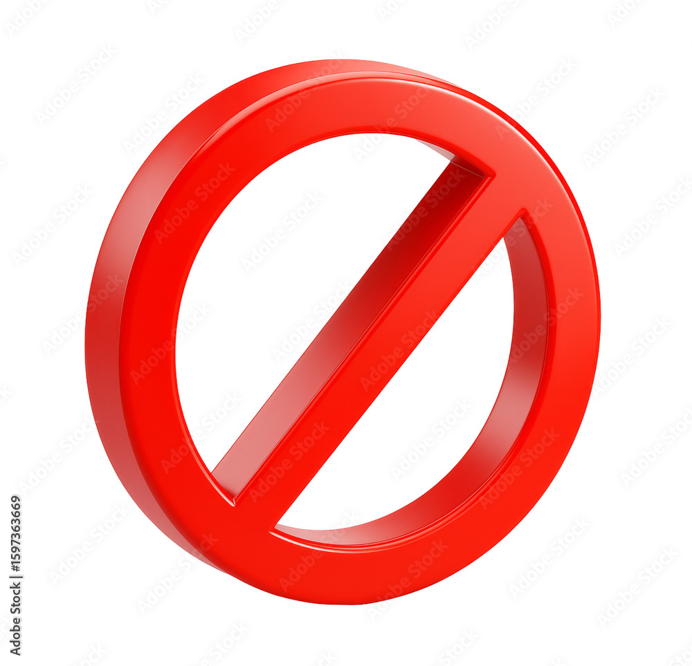 Red no entry sign 3d. Prohibition symbol isolated. Forbidden access icon render. Do not enter warning graphic. Stop ban restriction mark Red no entry sign 3d. Prohibition symbol isolated. Forbidden access icon render. Do not enter warning graphic. Stop ban restriction mark