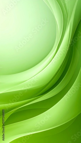 Abstract swirling green shapes