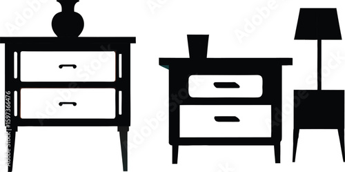 Nightstand Silhouette Collection . 