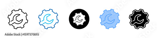 Settings icon sheet multiple style collection