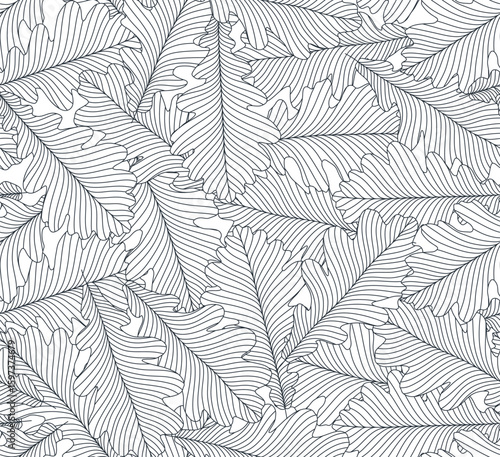 Abstract floral leaves seamless pattern with Matisse style.