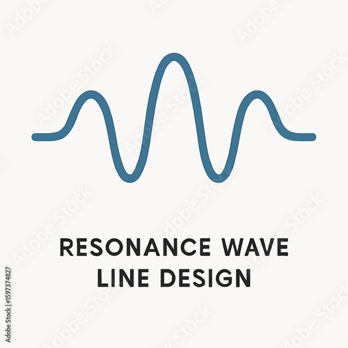 Abstract blue wave line design symbolizing resonance and vibration for scientific or musical concepts