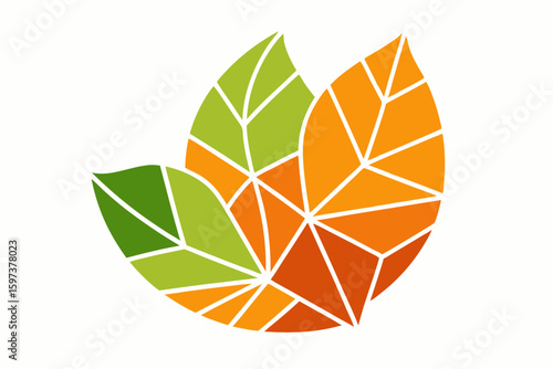 shattered mosaic leaf in seasonal color scheme