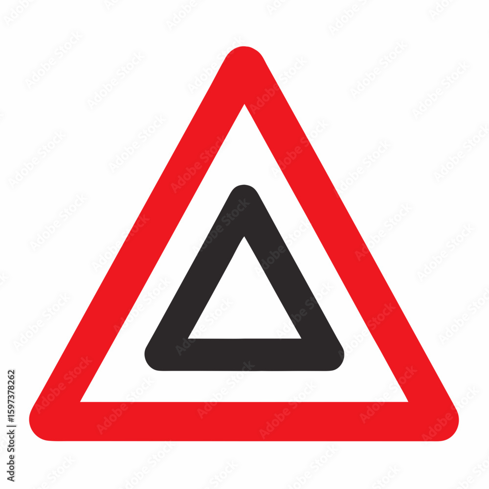 warning triangle icon vector on white background warning triangle icon vector on white background