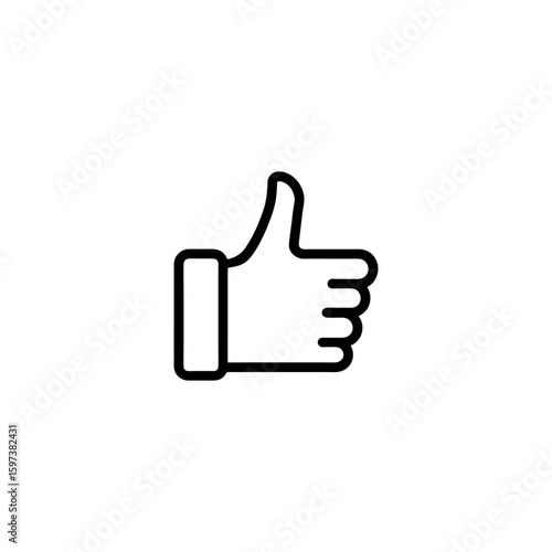 Like thumbs up vector icon for approval reaction and social media engagement