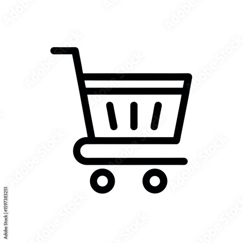 Shopping cart vector icon symbolizing online store checkout and retail buying