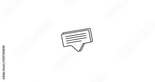 Animated comment icon representing feedback, discussion, chat, or messaging. Ideal for social media content, UI/UX design, forums, blog interactions, and communication apps. Clean, modern motion graph