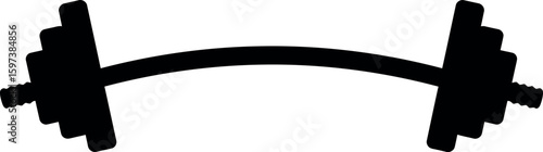 Barbell silhouette fitness strength training icon