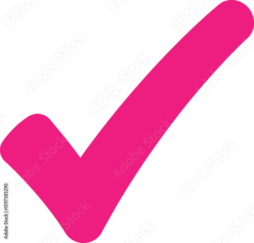 Vibrant pink check mark success approval done