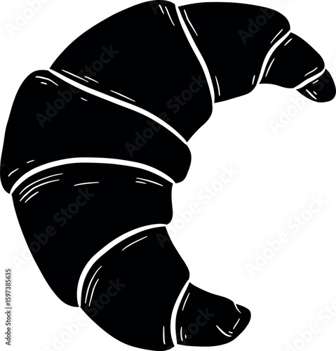 Black croissant silhouette