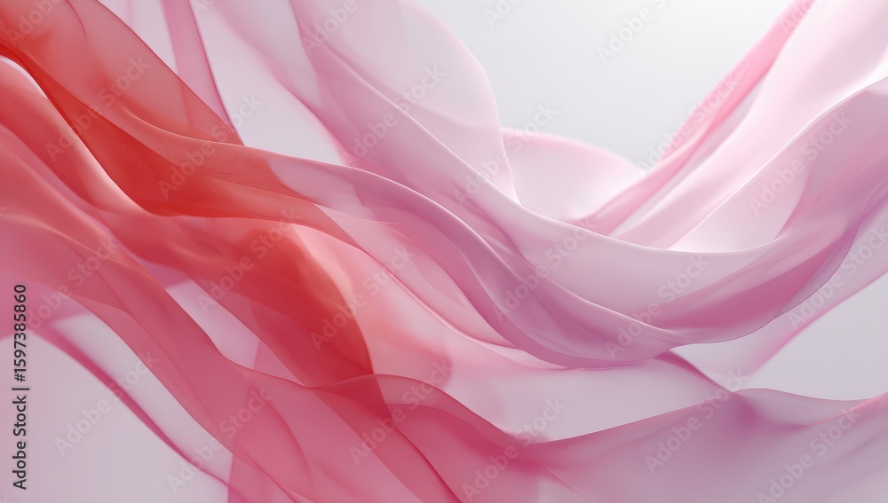 Obraz premium Soft, flowing, translucent fabrics in shades of pink and red