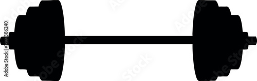 Black silhouette barbell gym equipment