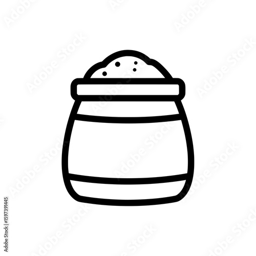 outline of a sand bucket filled with sand and stones