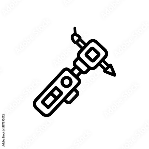 Outline of a robotic arm with a pointing tool for engineering projects