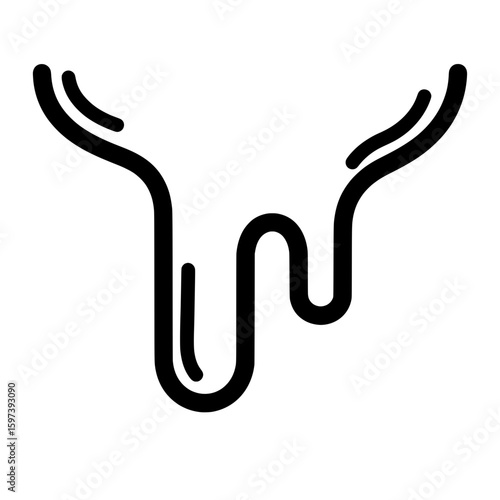 Outline of a dried fruit or vegetable in black and white